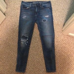 distressed skinny american eagle jeans